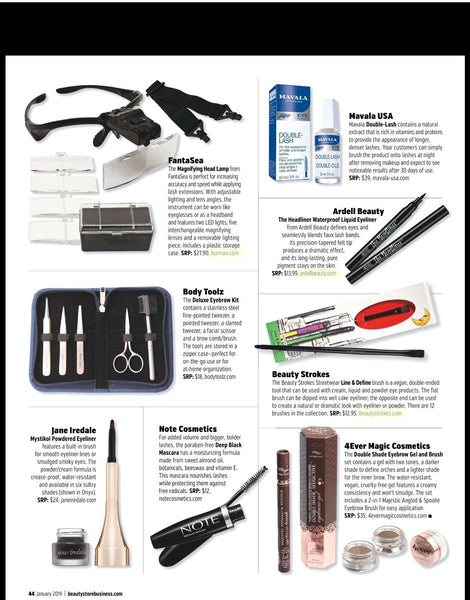 Our eyebrow kit has been featured on Beauty Store Business Magazine - January 2019.